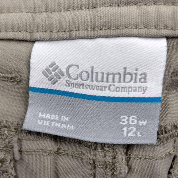 Columbia Omni Shade Hiking Shorts Size mens 36x12 Beige Khaki Lightweight - Picture 2 of 7